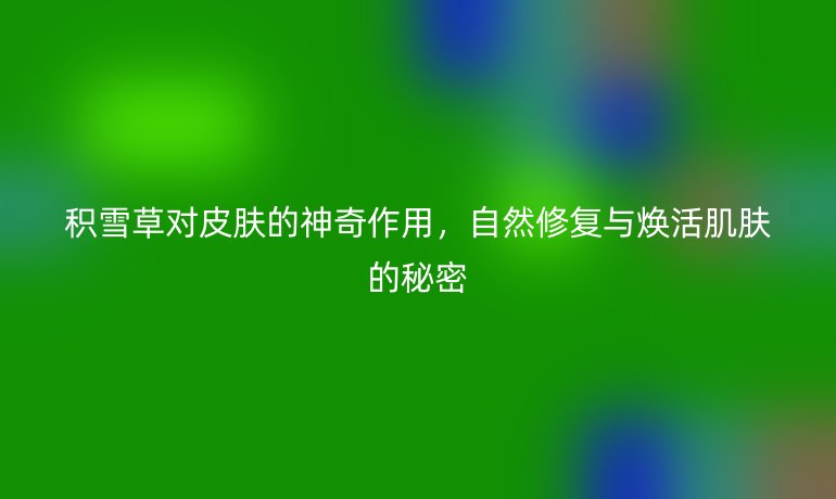 积雪草对皮肤的神奇作用，自然修复与焕活肌肤的秘密