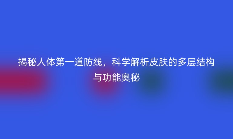 揭秘人体第一道防线,科学解析皮肤的多层结构与功能奥秘
