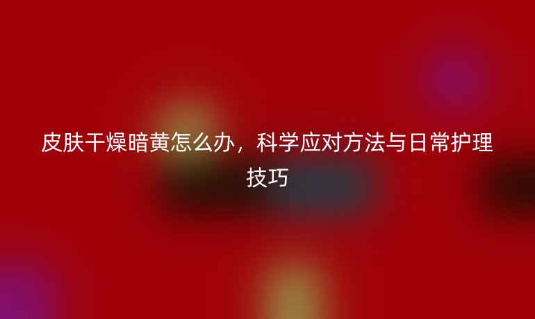 皮肤干燥暗黄怎么办,科学应对方法与日常护理技巧