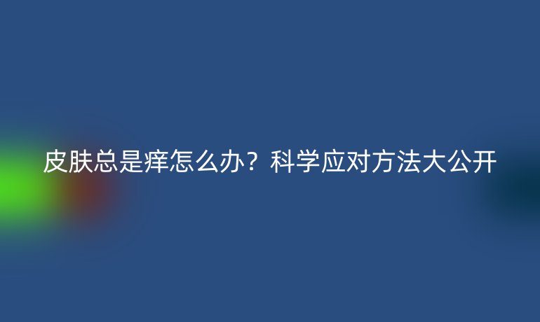 皮肤总是痒怎么办?科学应对方法大公开