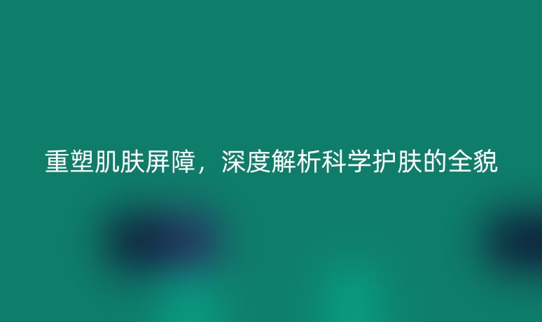 重塑肌肤屏障,深度解析科学护肤的全貌